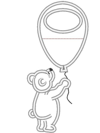 Teddy Bear with Balloon Towel Topper