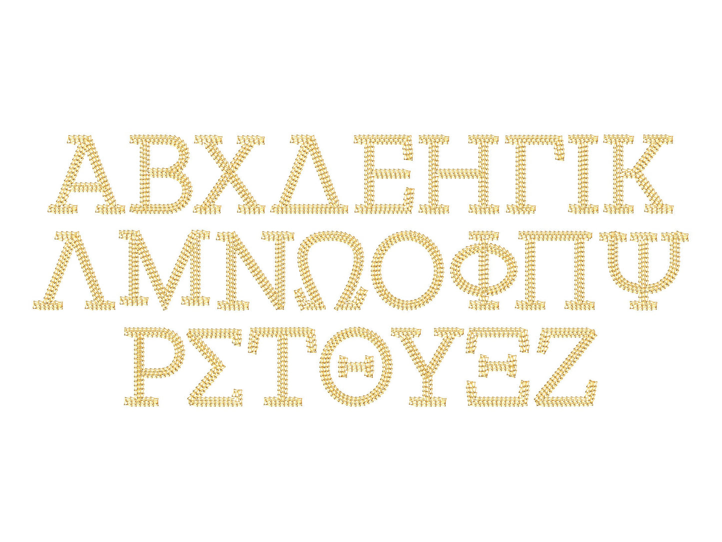 Chain Fill Hand Stitch Effect Greek Font