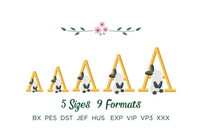 Satin Stitch Bunny Font Set of 3