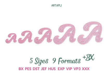 Cursive Chain Font Hand Stitch Effect