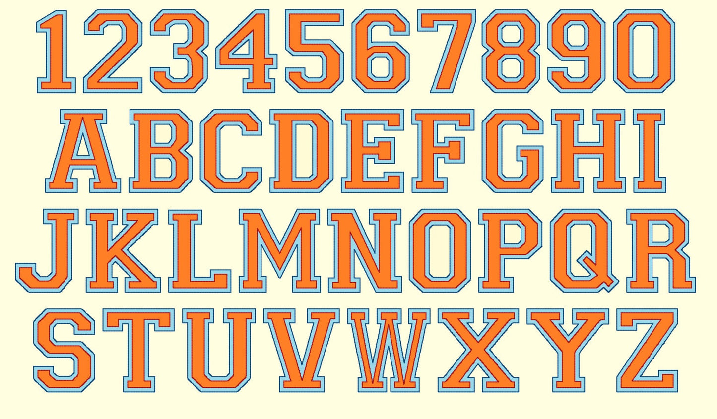 Double Outline Athletic Sport Collegiate Font