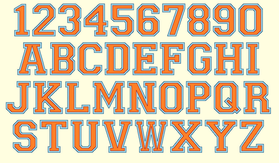 Double Outline Athletic Sport Collegiate Font