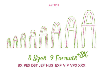 Thin Outline Bean Stitch Font