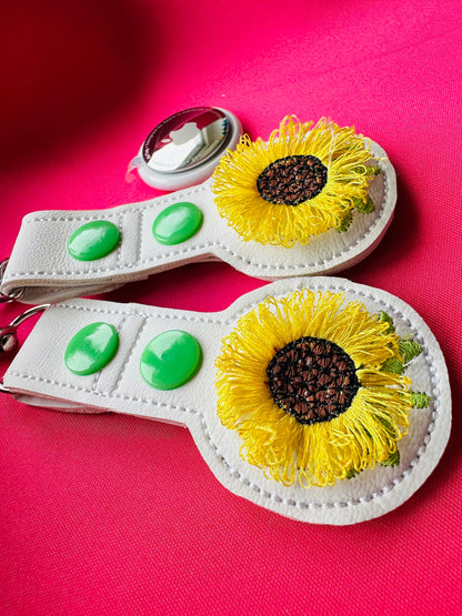 Sunflower Fringed Airtag Holder