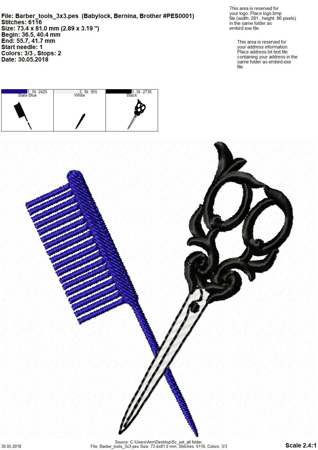 Barber Hairdresser Scissors and Comb