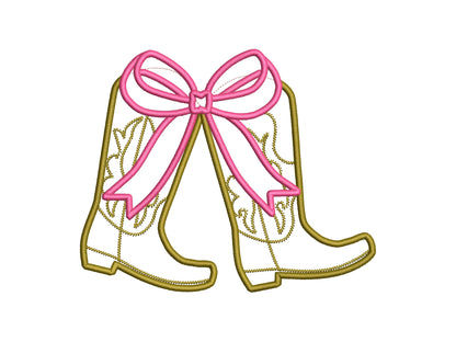Cowboy Cowgirl Boots and Bow