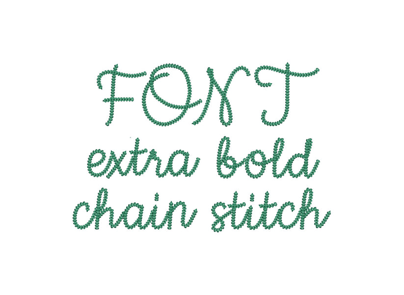 Extra Bold Chain stitch FONT Cookie handwritten script alphabet machine ...