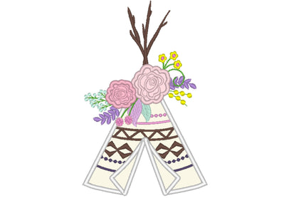 Rose Crown Tepee Teepee Tipi Applique