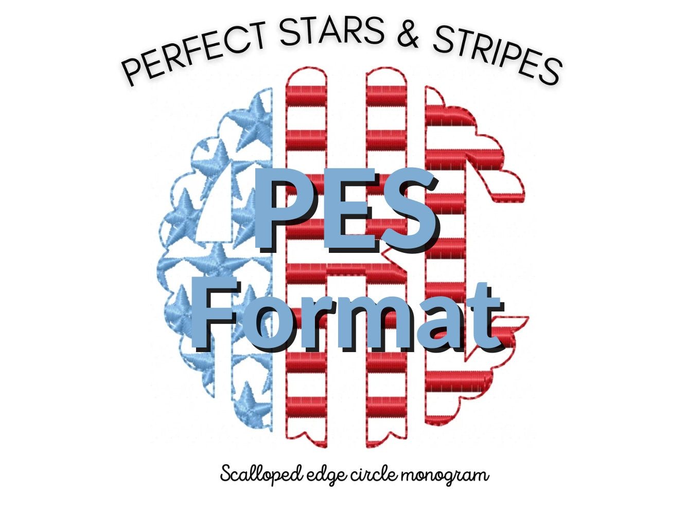 Patriotic Scalloped Monogram PES