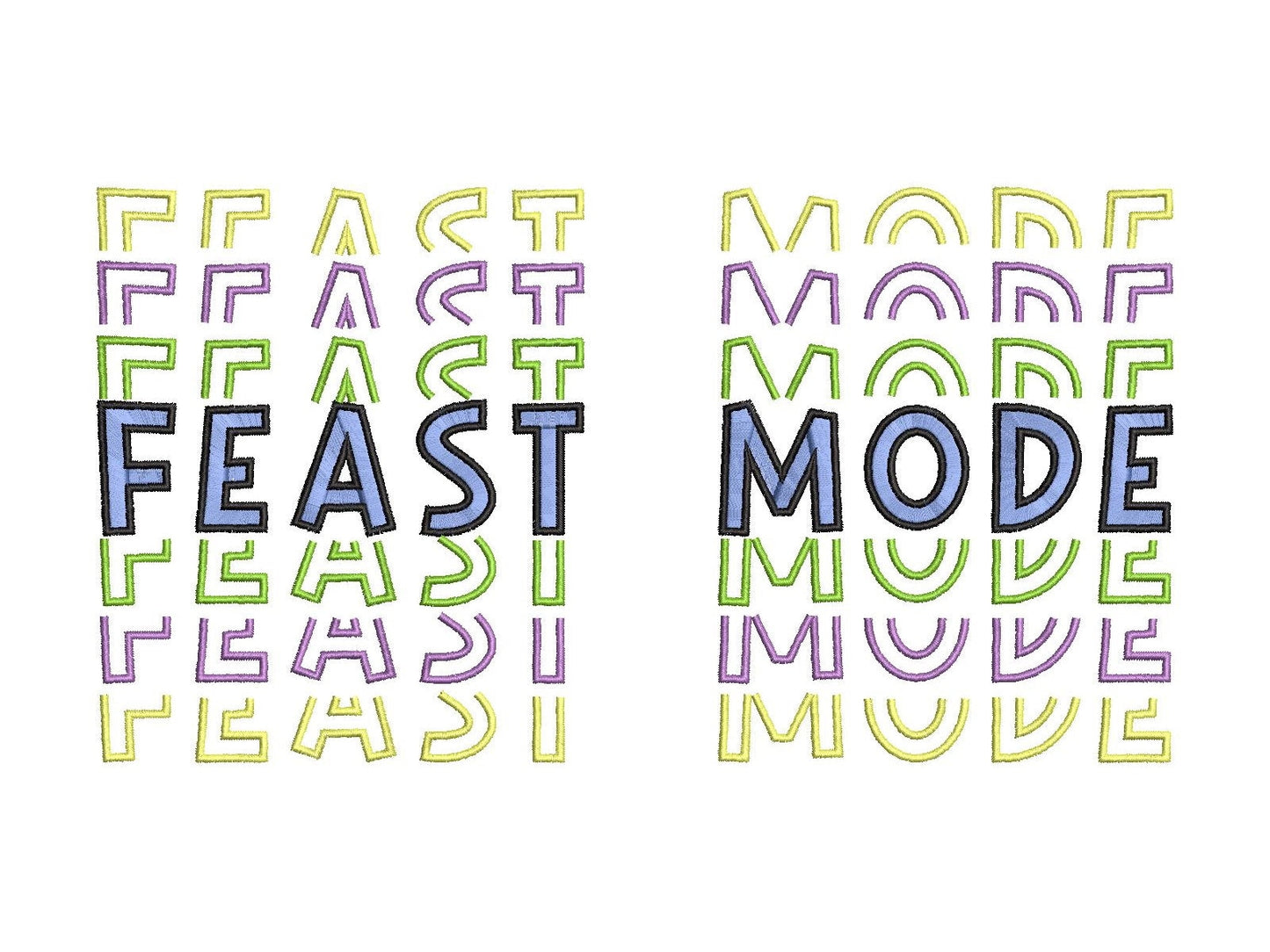 Stacked Satin Stitch and Outline Font