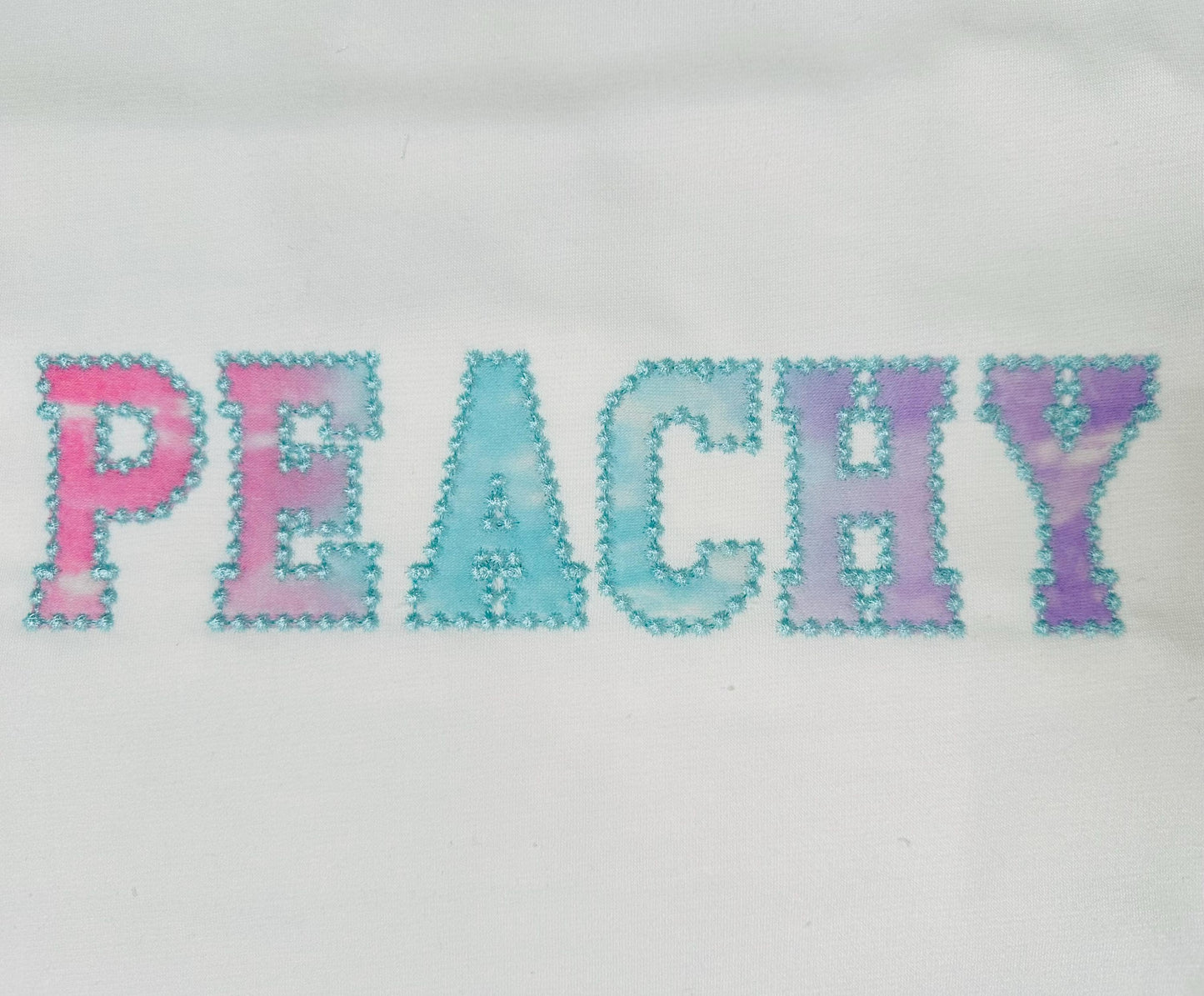 Pearl Stitch Outline Athletic Font Applique