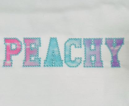 Pearl Stitch Outline Athletic Font Applique