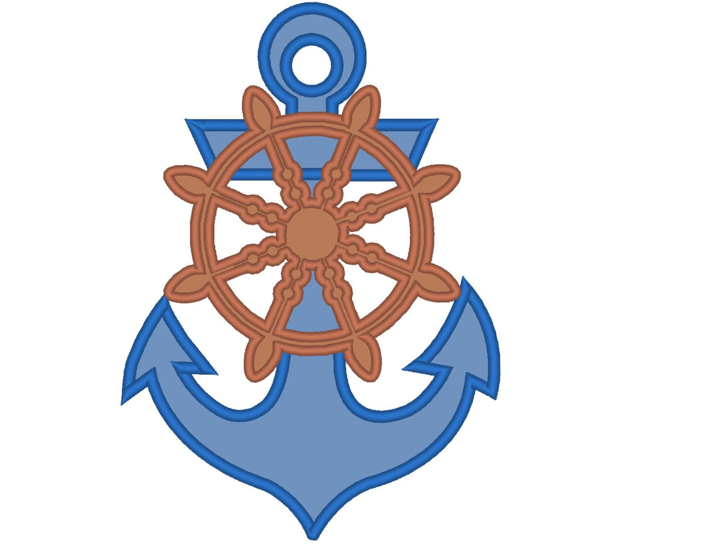 Anchor With Ship Wheel Applique