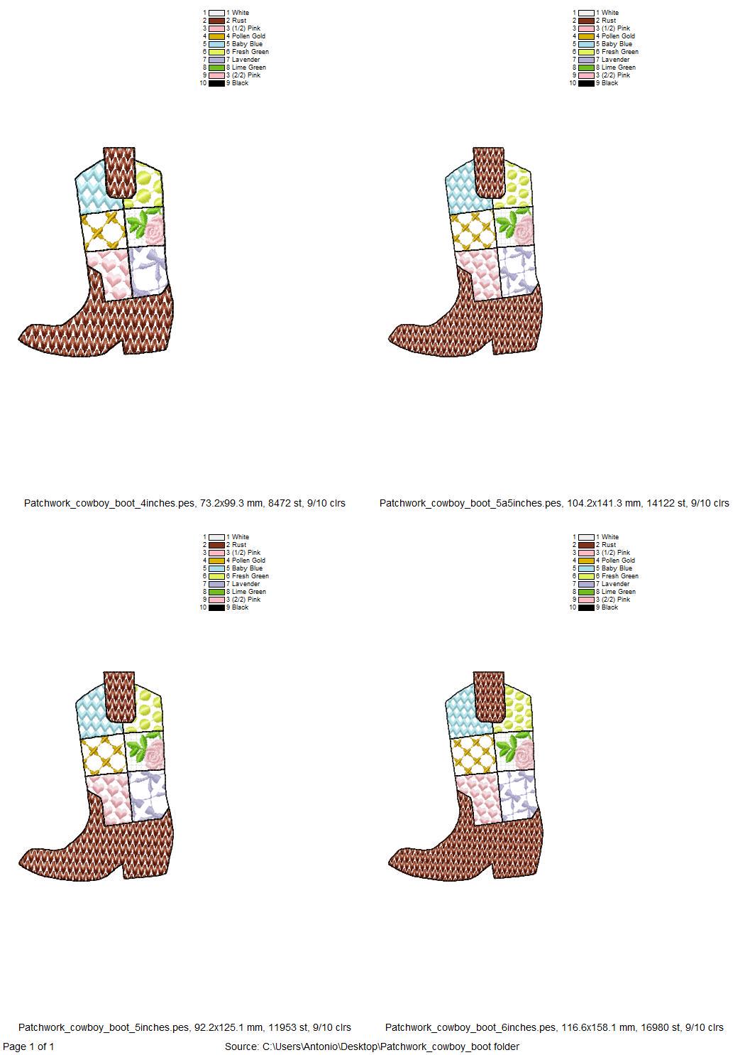Patchwork Patterned Cowboy Boots