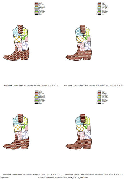 Patchwork Patterned Cowboy Boots