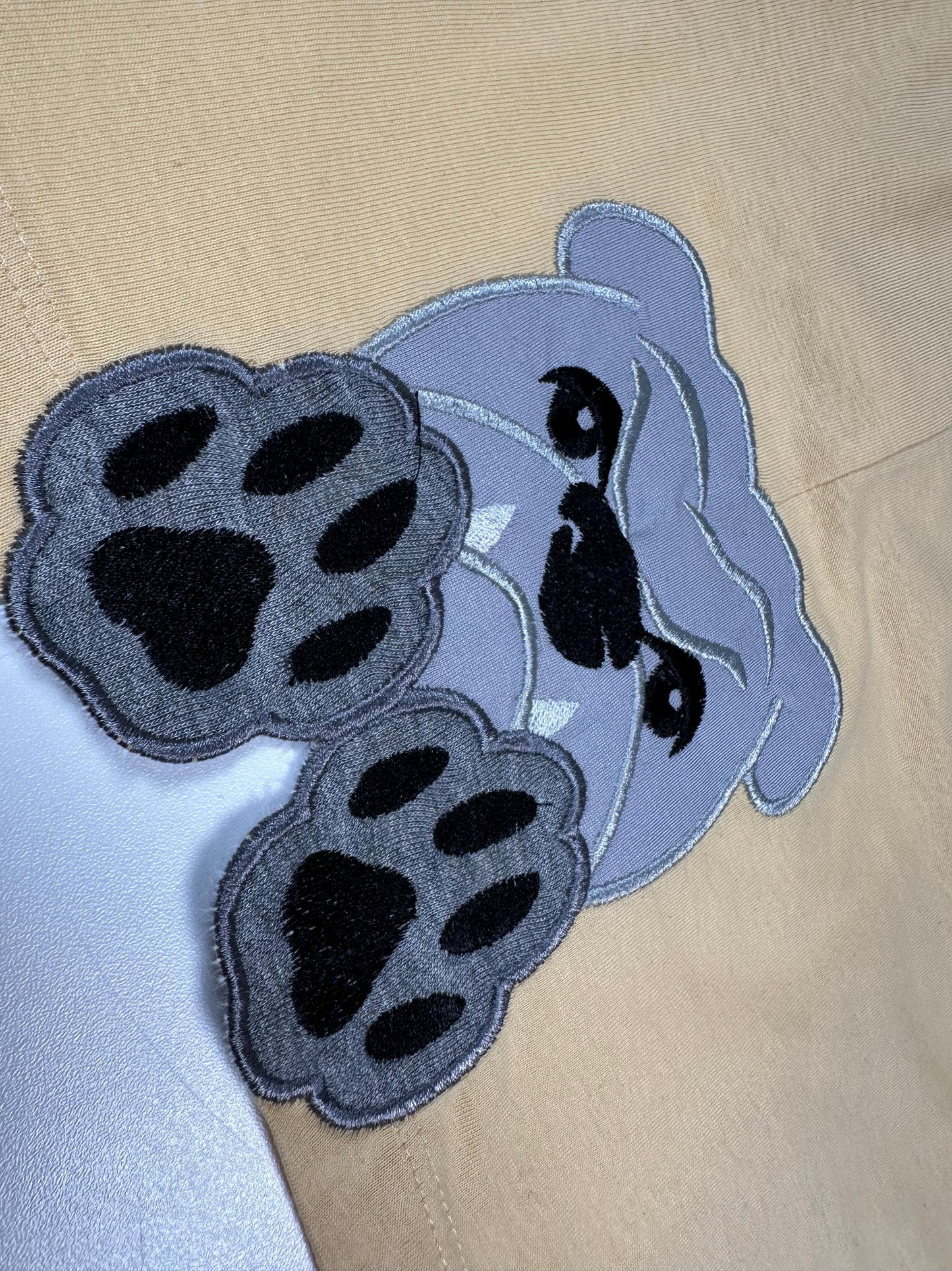 Bulldog and Paw Applique