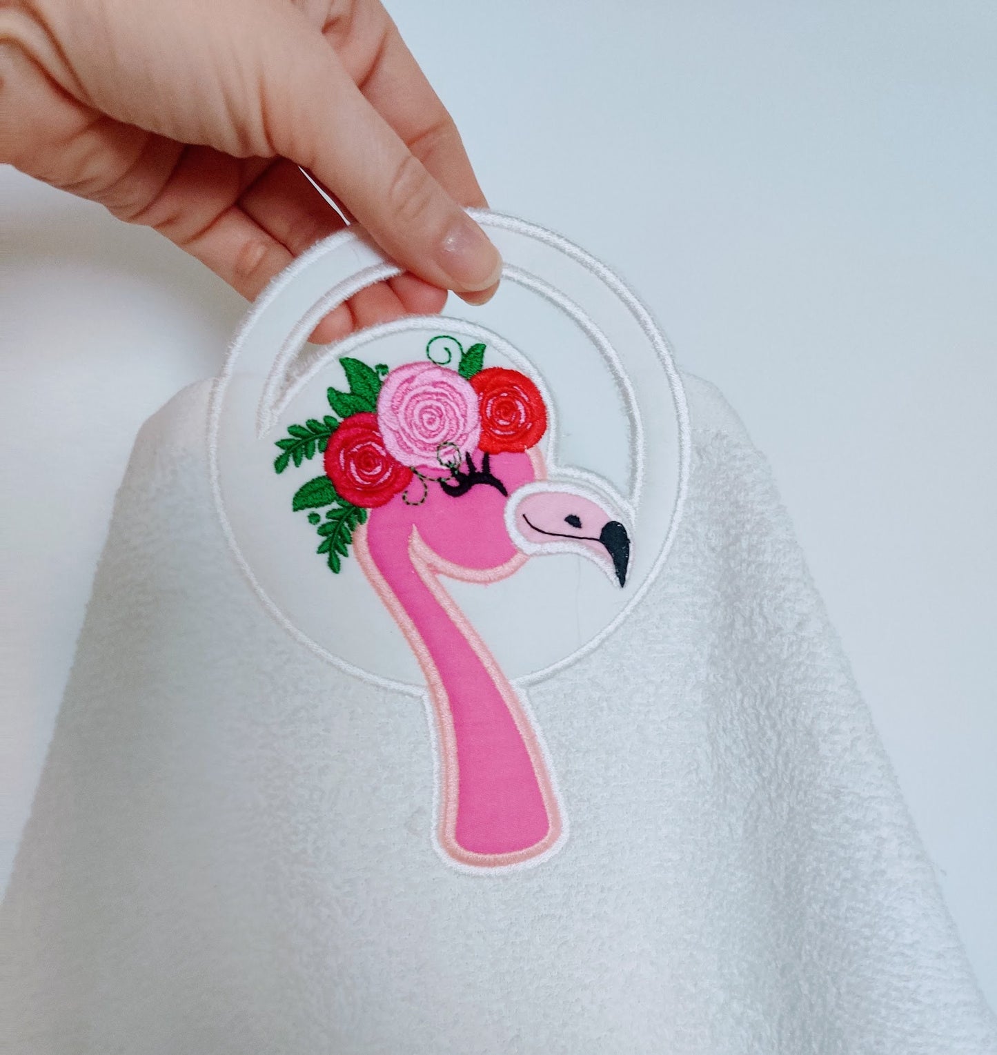 Floral Flamingo Head Towel Topper
