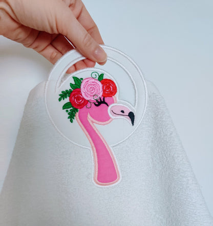 Floral Flamingo Head Towel Topper