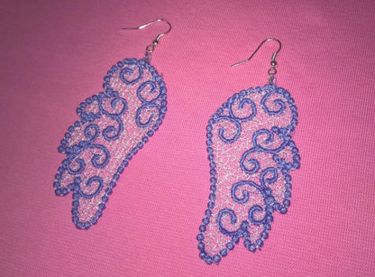 FSL, Free standing angel wings embroidery designs 4x4 Used with water