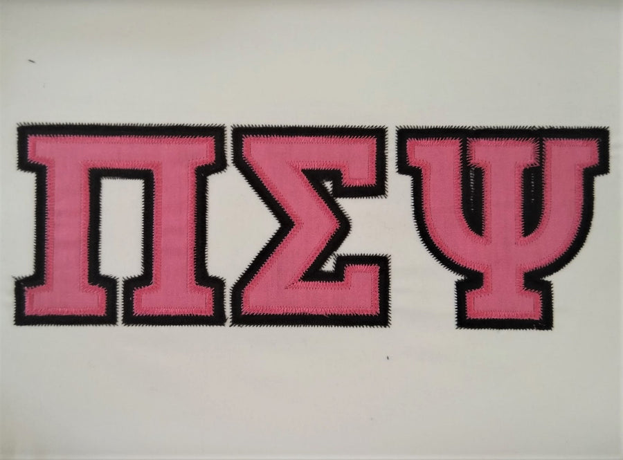 Large 2-Layers Applique Zig Zag Outline Greek Font