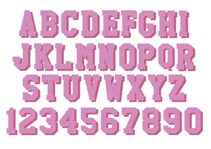 Mini Varsity Collegiate Block Shadow Font