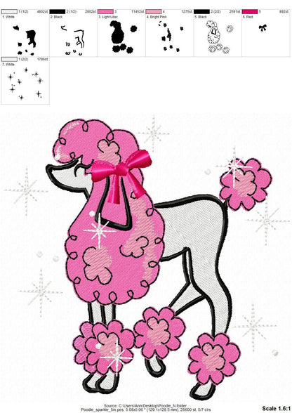 Girly Pink Poodle with Bow