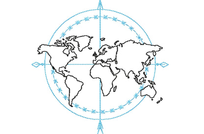 Compass Wanderlust World Map Globe
