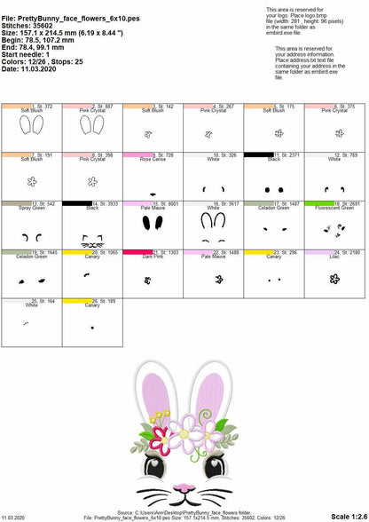 Easter Bunny Face Applique