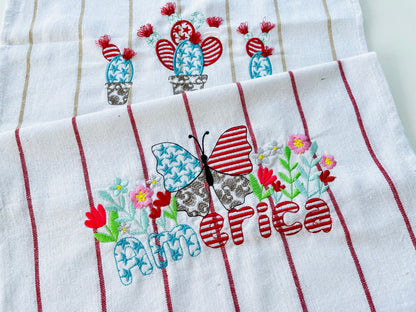 4th of July America Floral Word