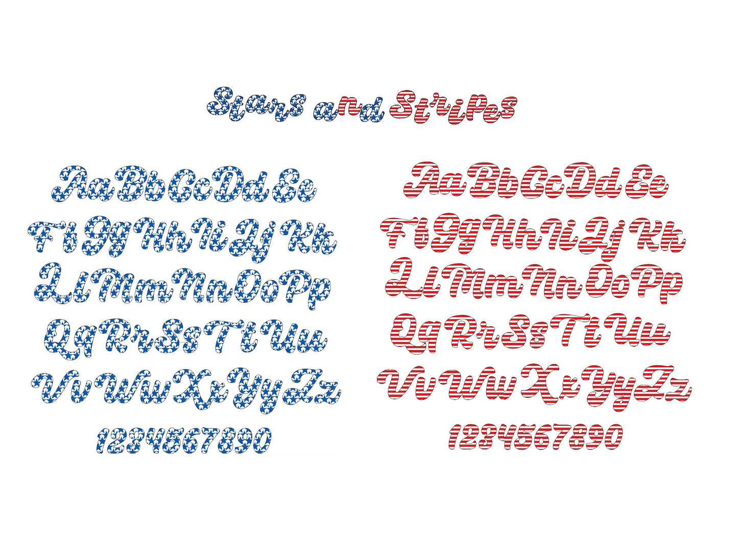 Patriotic Stars And Stripes Cursive Font