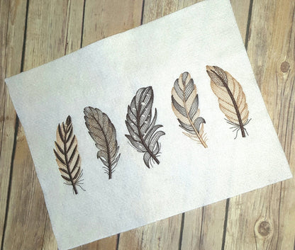 Tiger Leopard Print Feather Set of 5