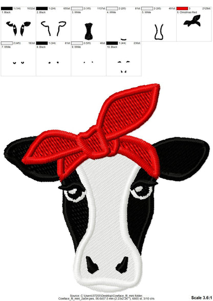 Mini Cow Face with Bandanna