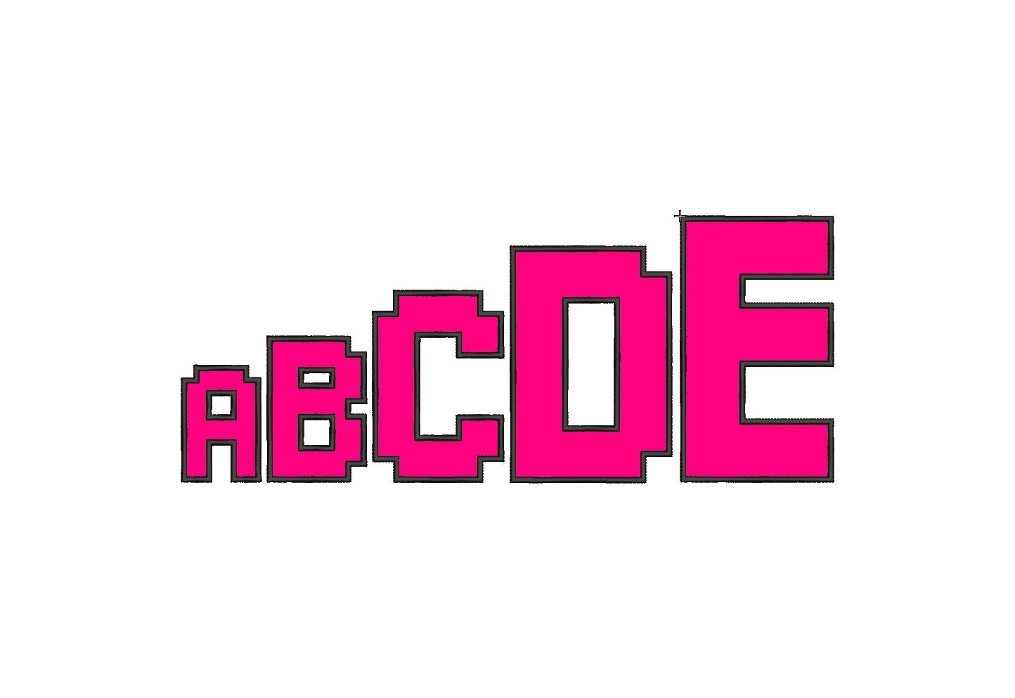 Gamer Pixel Block Font Applique