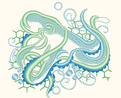 Octopus Silhouette with Curls