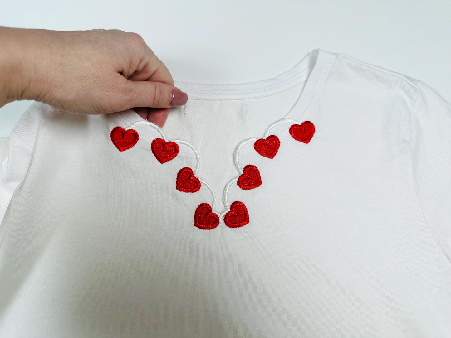 Valentine Heart Neckline Scalloped Cutout