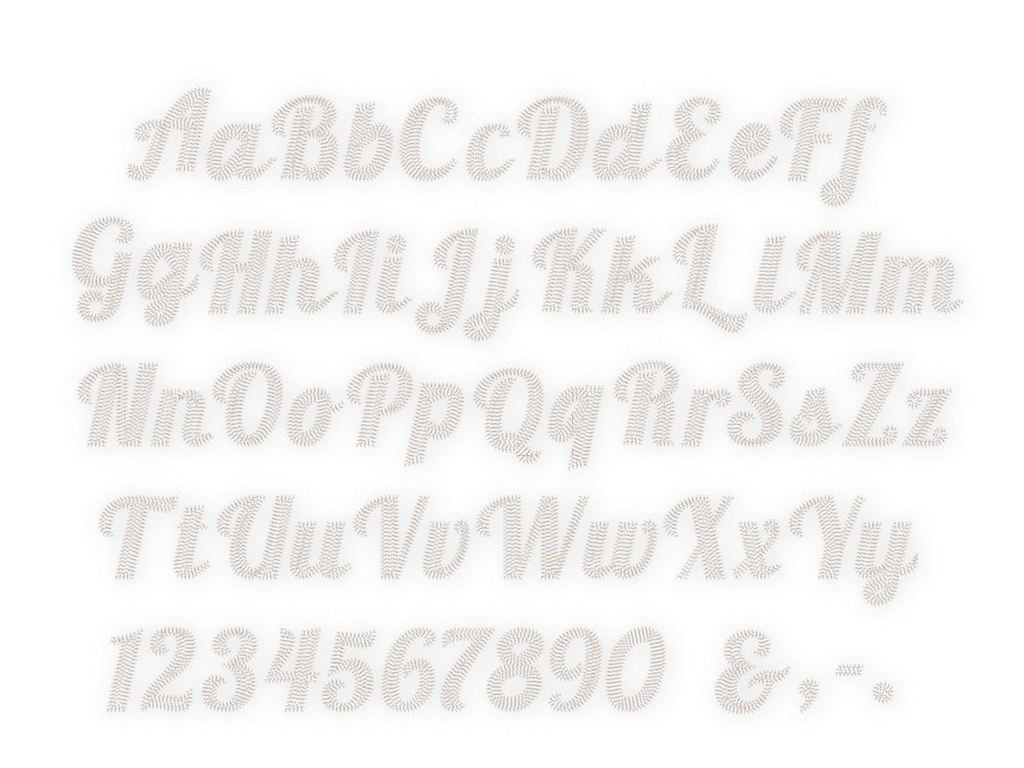 Wide Chain Stitch Font