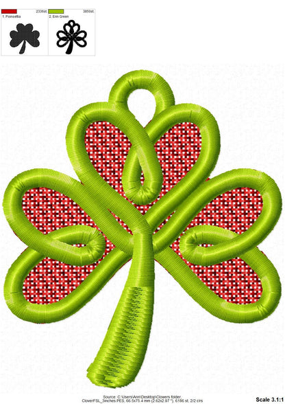 Shamrock Clover Flower Charm FSL