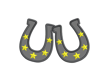 Horseshoe with tiny Stars side bow split seam Farm Horse stable