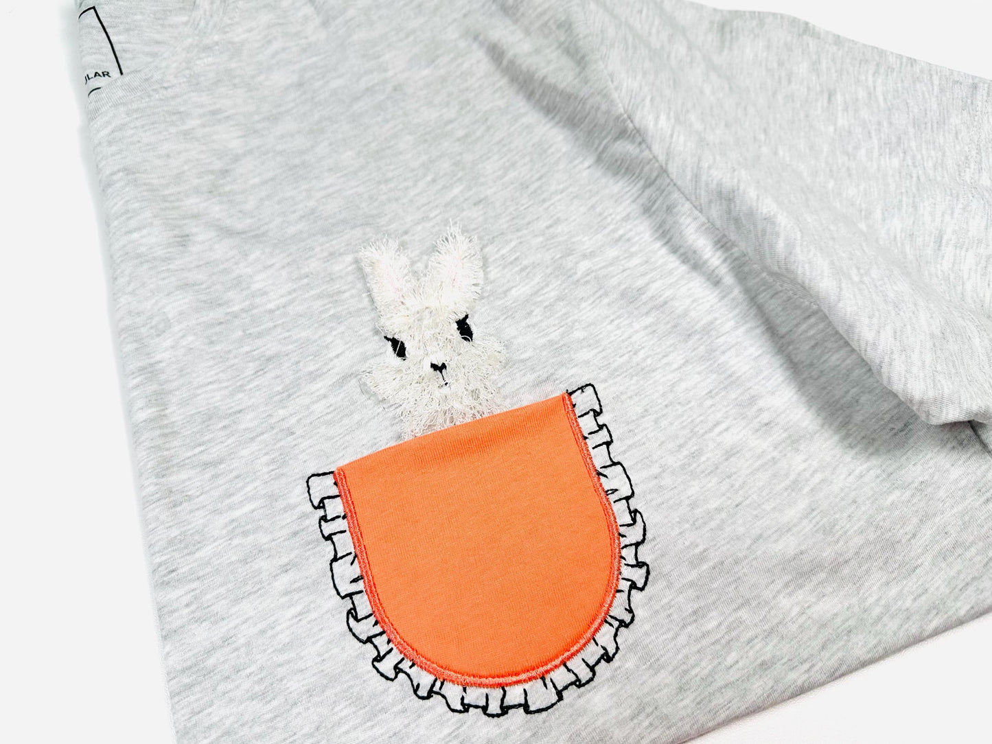 Peeking Fringed Fluffy Bunny Pocket