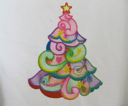 Swirl Merry Christmas Tree