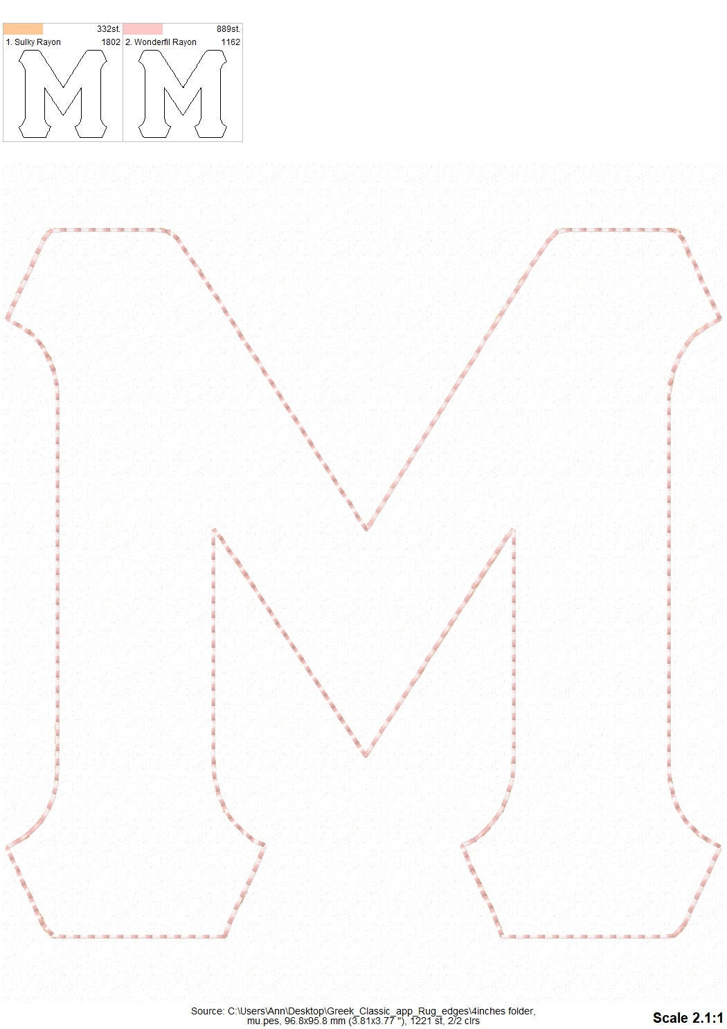 Raggedy Edge Easy Greek Font Applique