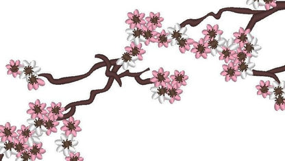 Cherry Blossom mini Flowers Birds and Cage awesome machine embroidery