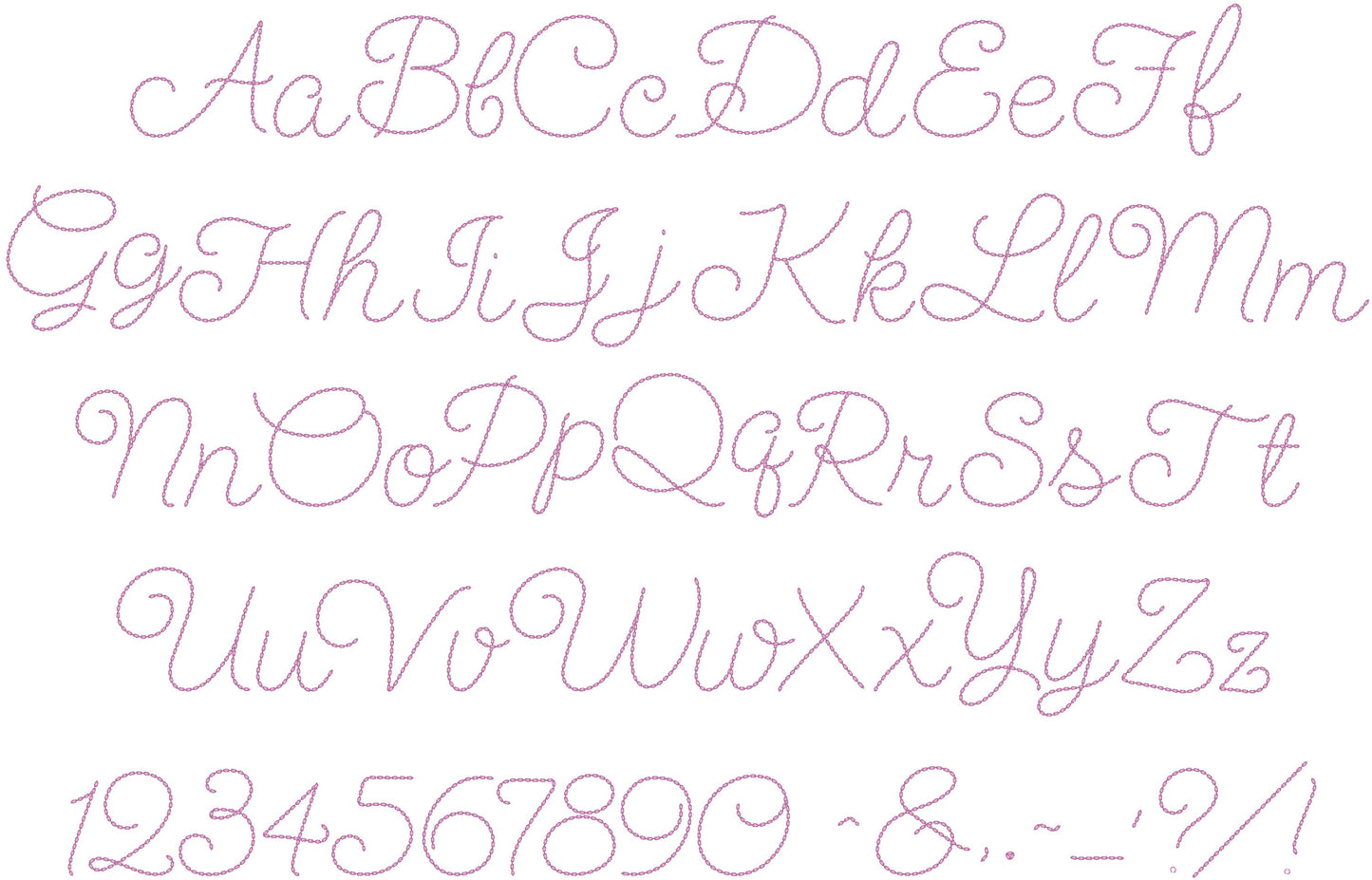 Script Hand Stitch Effect Font