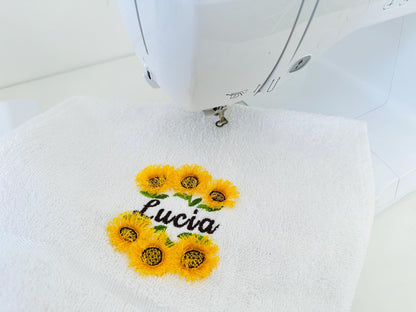 Split Sunflower Flower and mini Font SET Fringed Fluffy Fringe machine