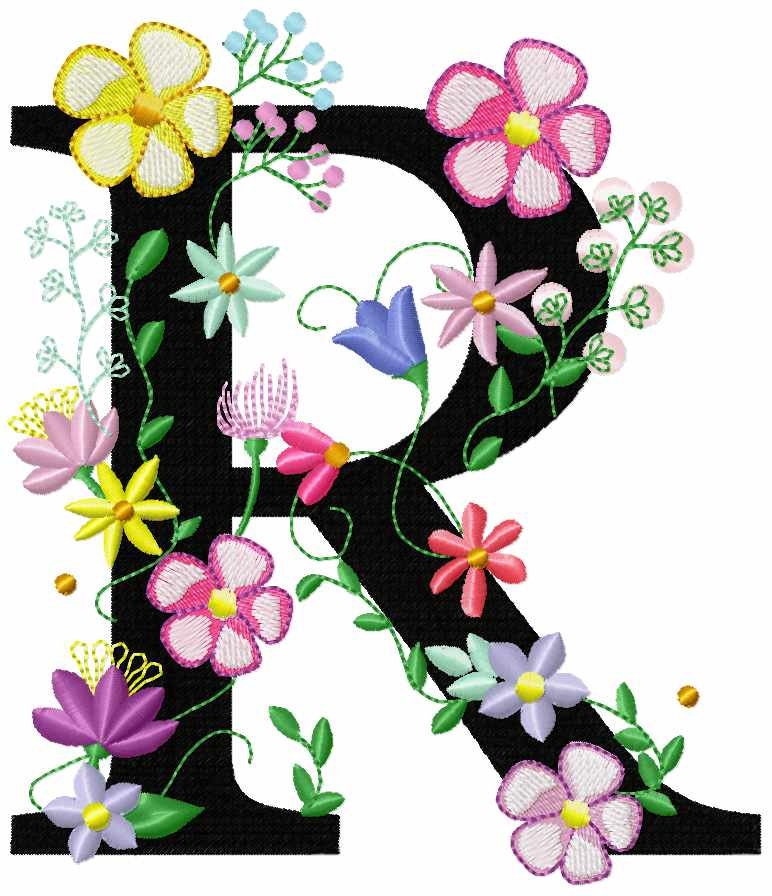 Floral Garden Flag Monogram Font