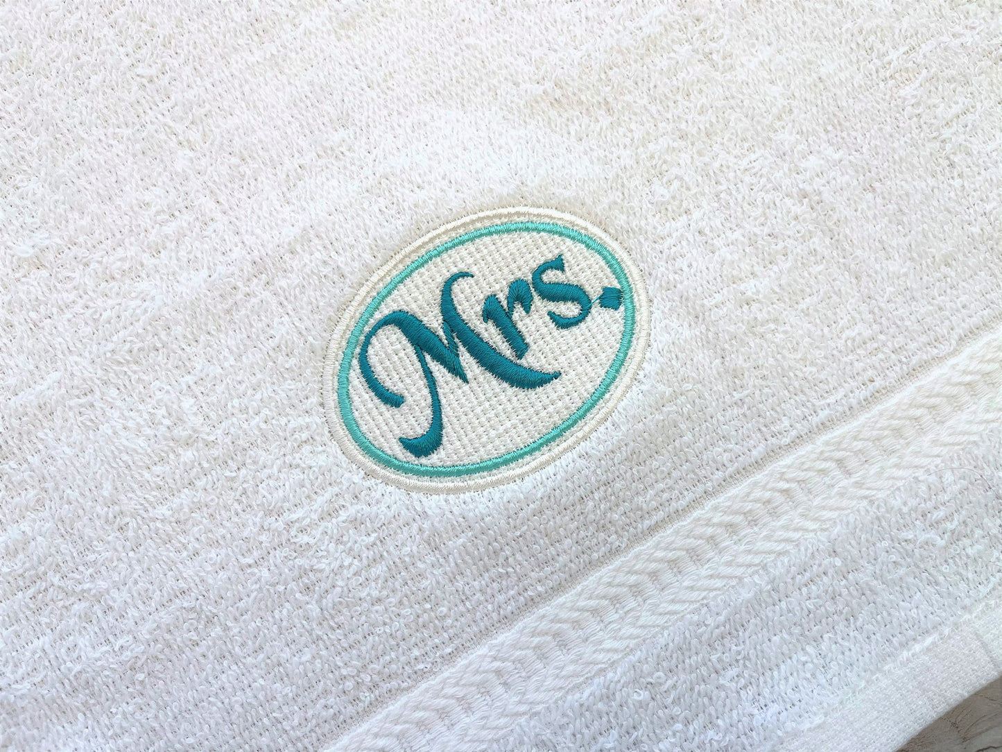 Embossed Towel Mr And Mrs Monogram