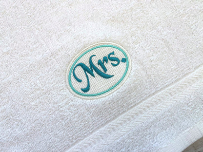 Embossed Towel Mr And Mrs Monogram
