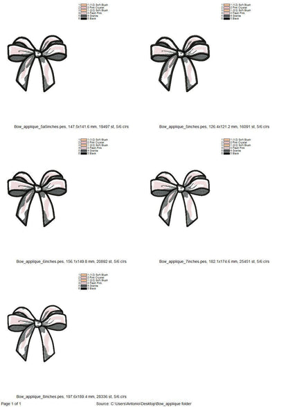 Classic Bow Applique with Shadow