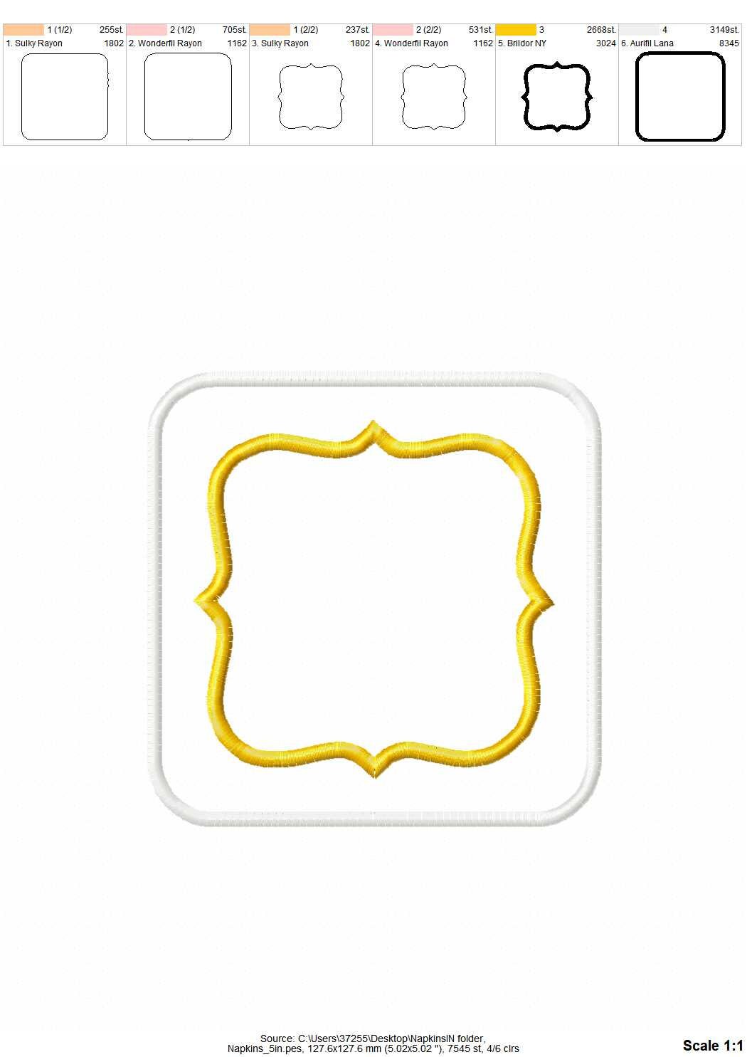 Classic Napkin Coaster ITH