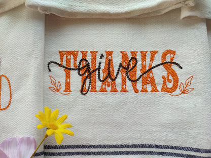 Fall Thanksgiving Pumpkin Kitchen Towel Set